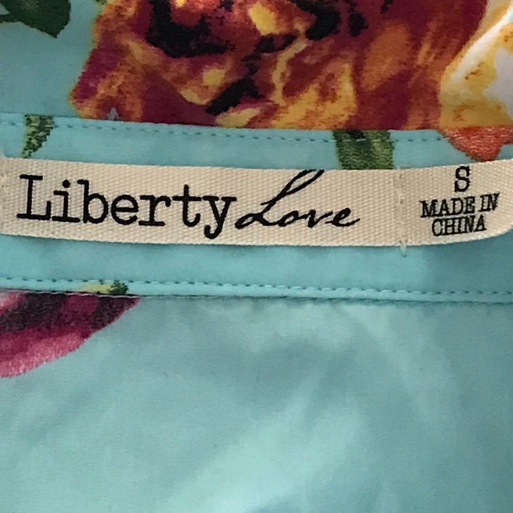 LIBERTY LOVE - Fit & Flare Skater Aqua Floral Open Back Casual Dress - Picture 4 of 13